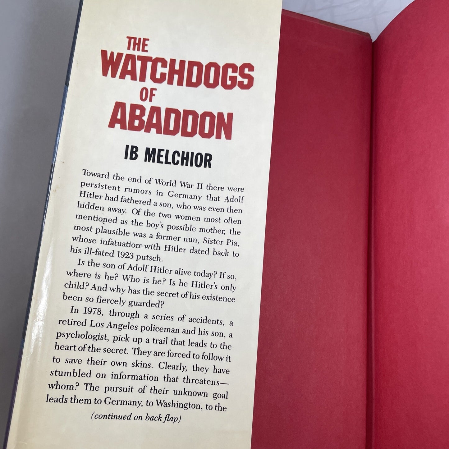 Ib Melchior: The Watchdogs of Abaddon 1st/1st HC/DJ Rare WW2 Fiction Hitlers Son