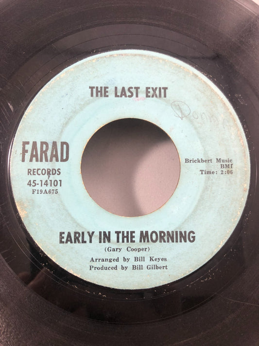 The Last Exit Early in the Morning European Traveler Farad Records 45 rpm garage