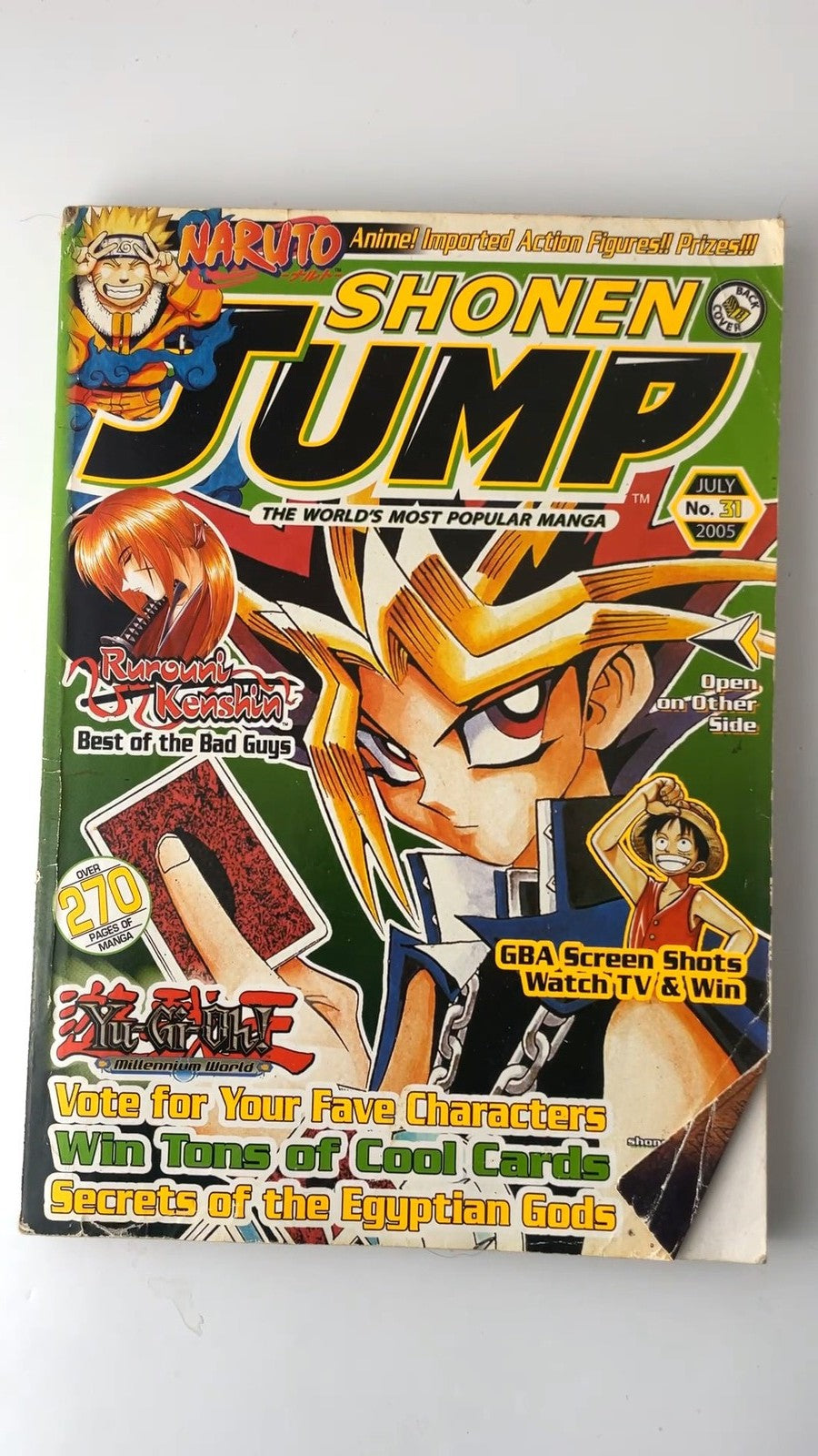 Shonen Jump July 2005 Vol 3 No 7 Naruto Yu-Gi-Oh! Rurouni Kenshin NO CARD