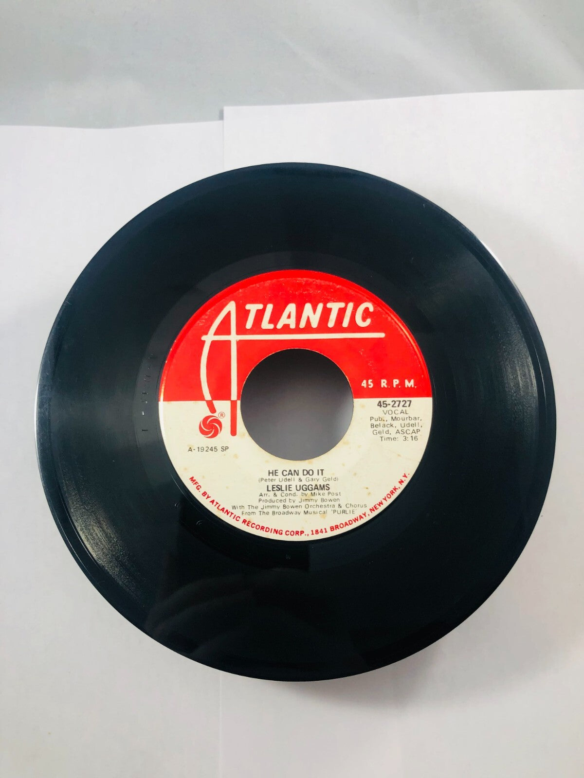 Soul Promo 45 Leslie Uggams - Walk Him Up The Stairs / He Can Do It On Atlantic