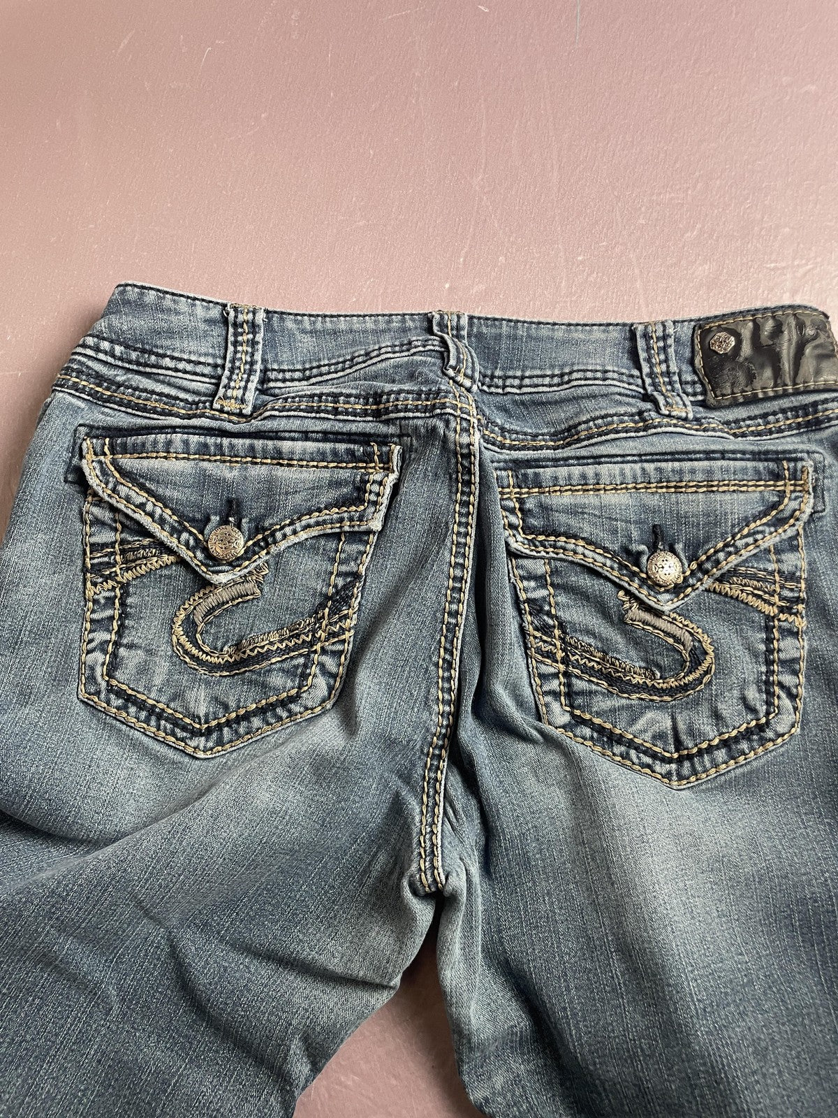 Silver Jeans Co. Jeans Womens W31/L31 Blue Suki Mid Slim Boot Denim Embroidered