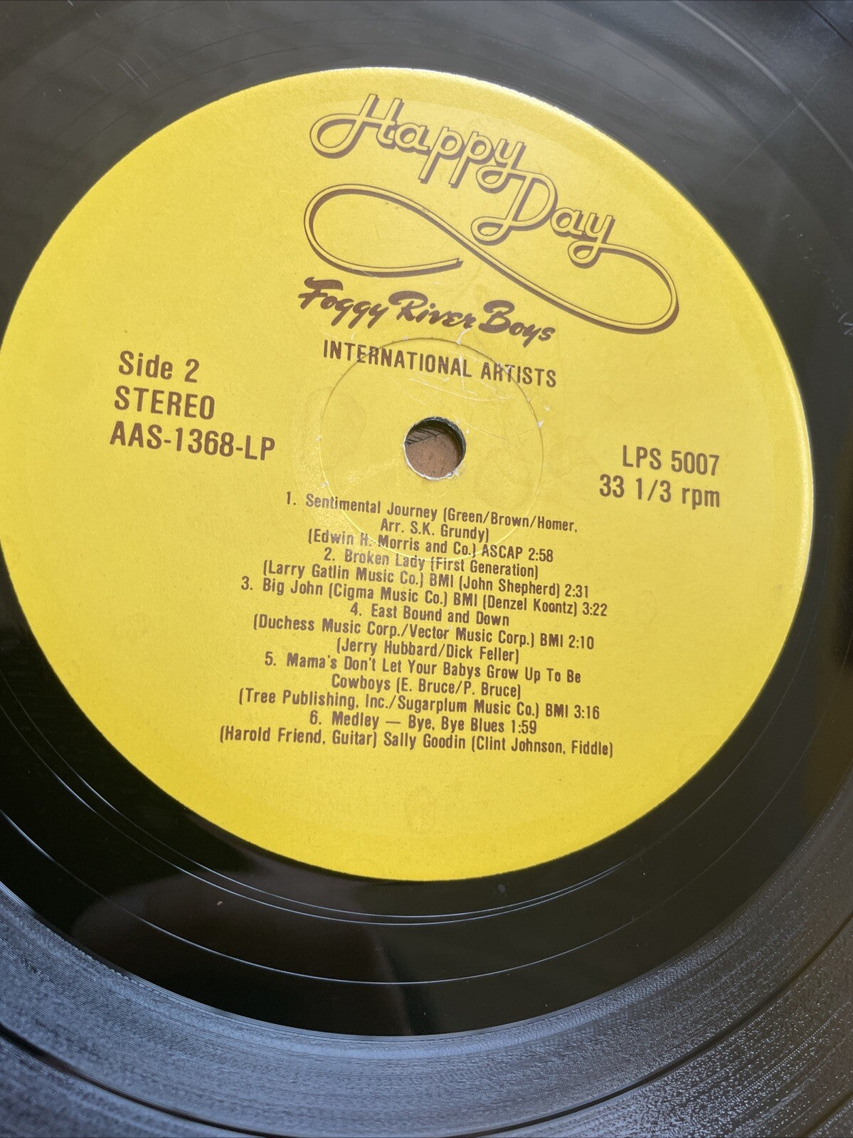 Foggy River Boys Happy Day Signed Autographed Vinyl LP Record Album From 1974