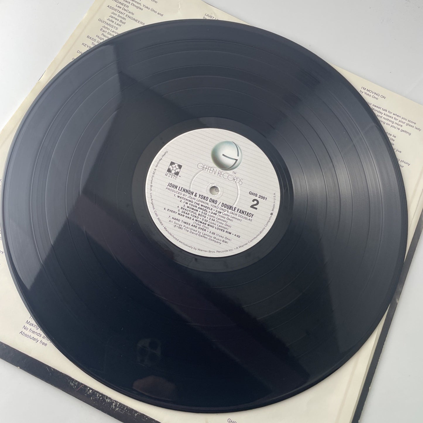 John Lennon & Yoko Ono, DOUBLE FANTASY, LP record, VG, Geffen GHS 2001