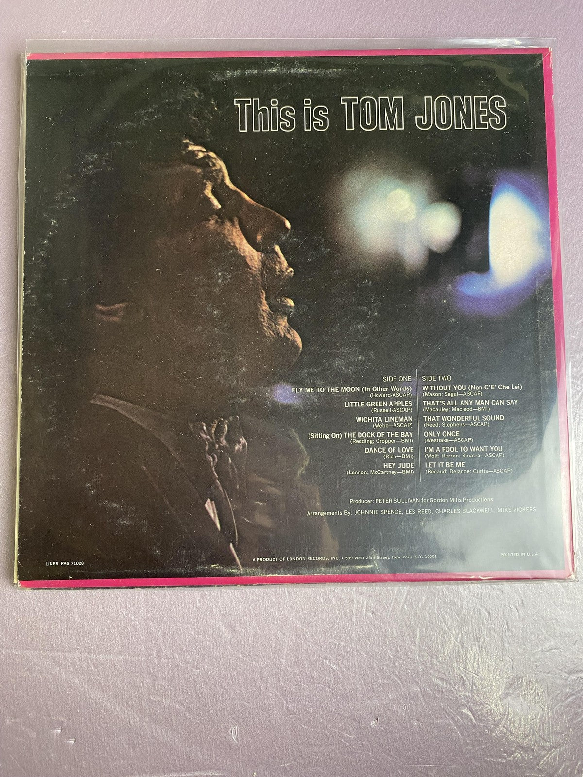 Vintage Tom Jones This Is Tom Jones Vinyl LP 1969 Parrot PAS 71028 Pop Vocal