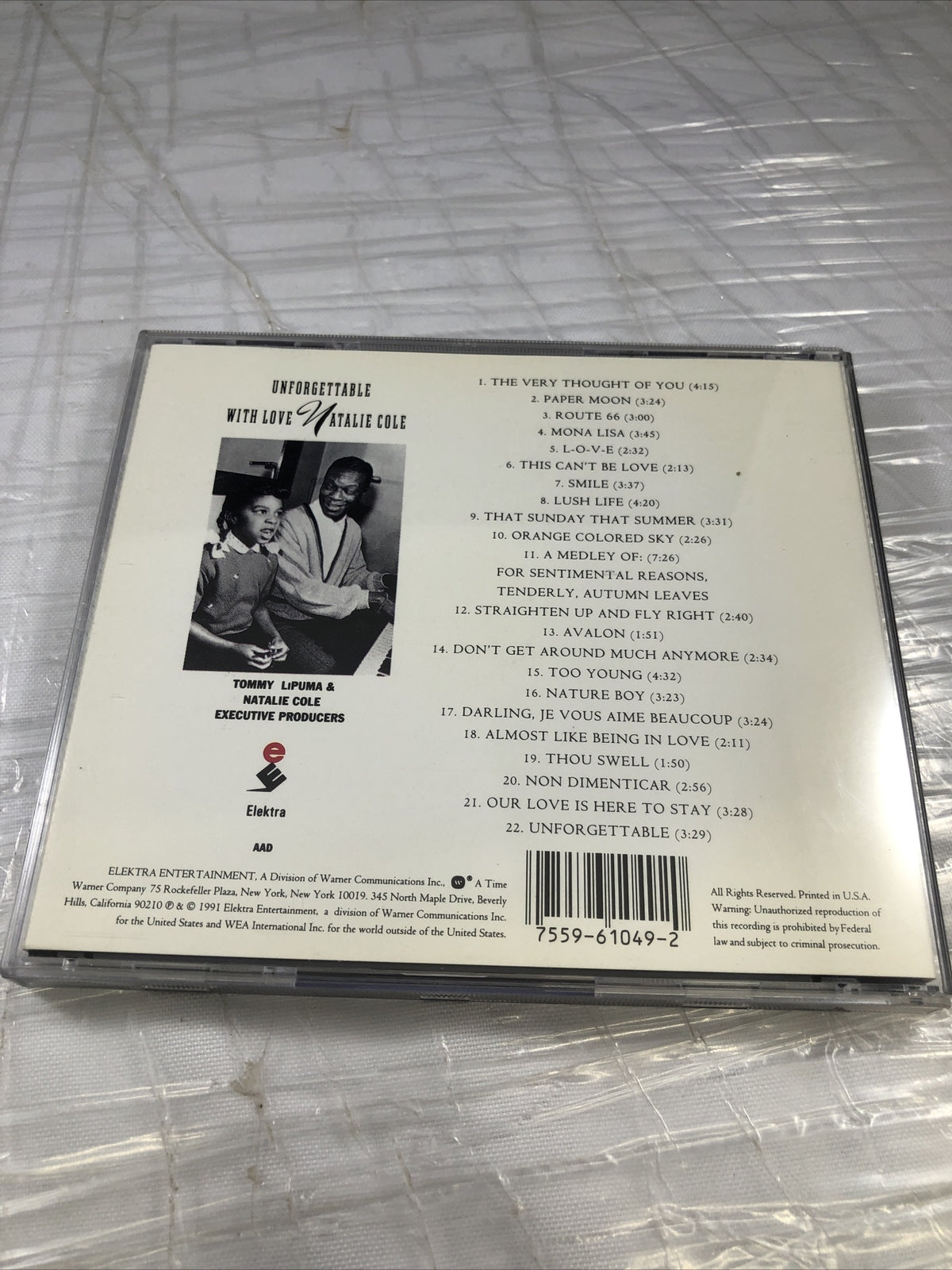 Natalie Cole With Love Unforgettable CD See Pics Very Good Disc