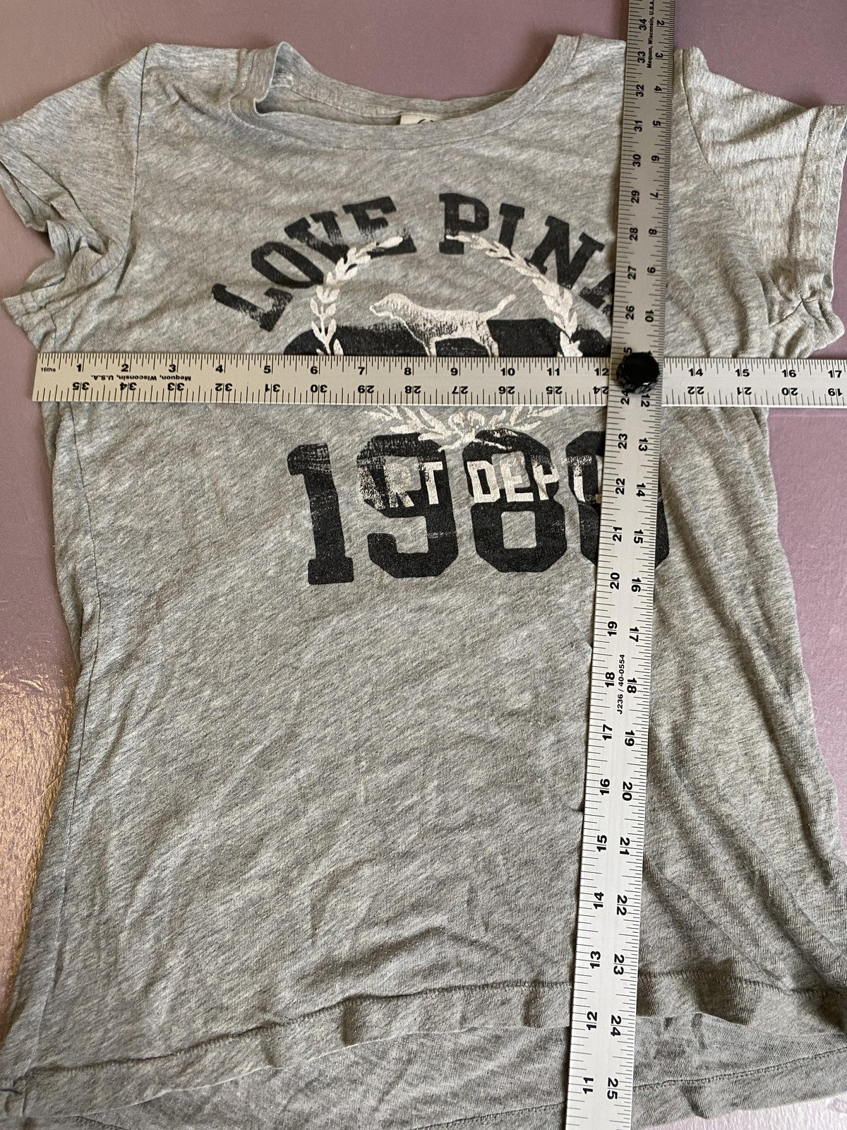 PINK Victoria's Secret Shirt Womens Large Gray Love Pink Make Art Not War Tee