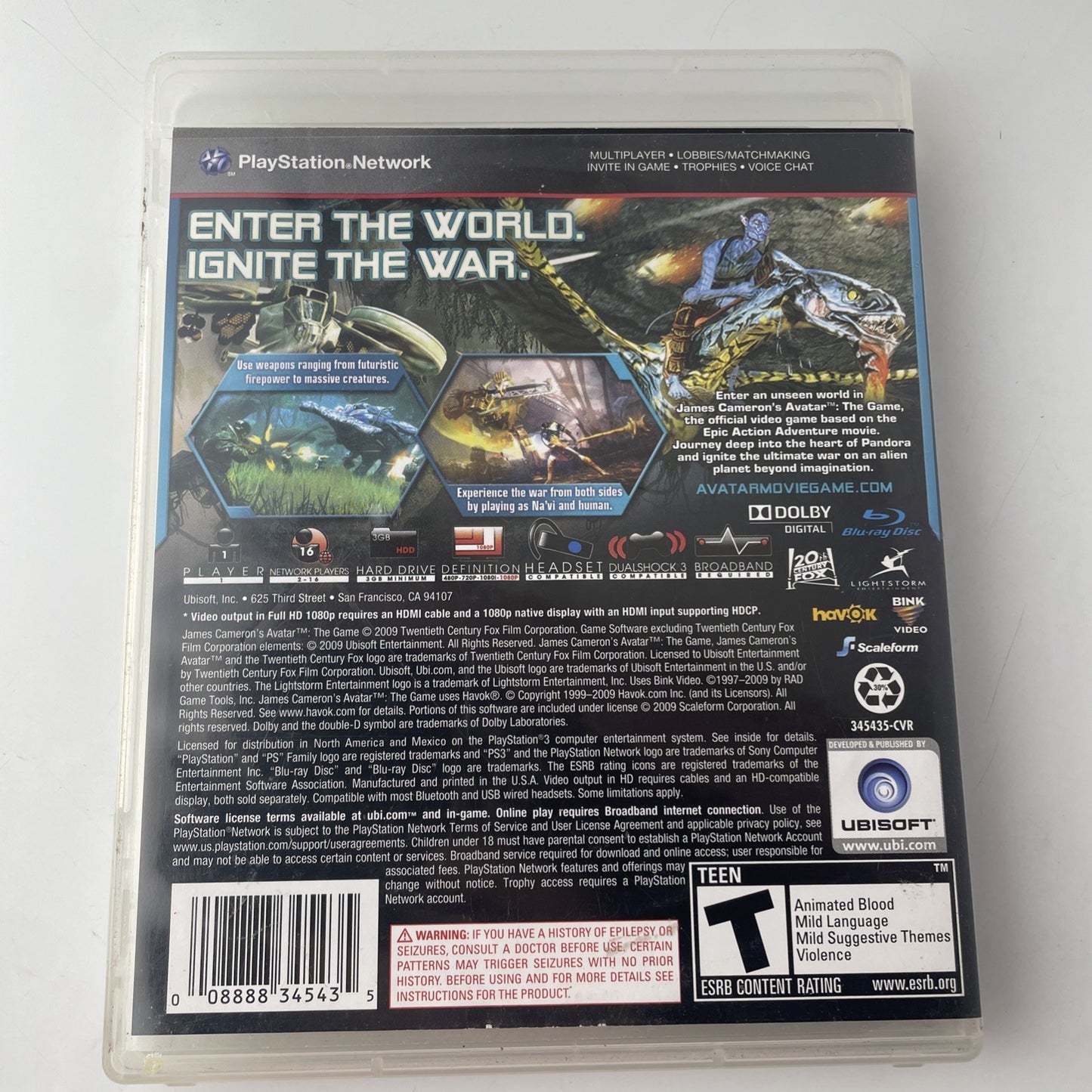James Cameron's Avatar: The Game (Sony Playstation 3/PS3) - COMPLETE/CIB