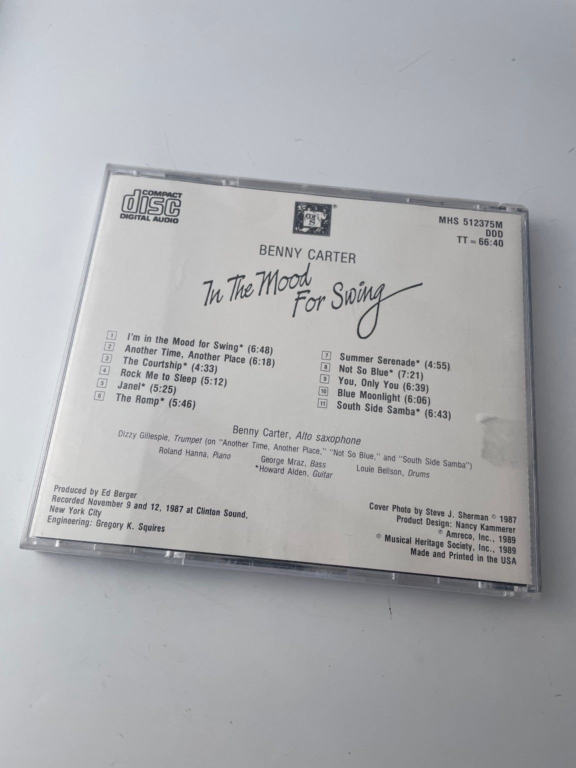Benny Carter - In The Mood For Swing CD 1989 Dizzy Gillespie Jazz Amreco