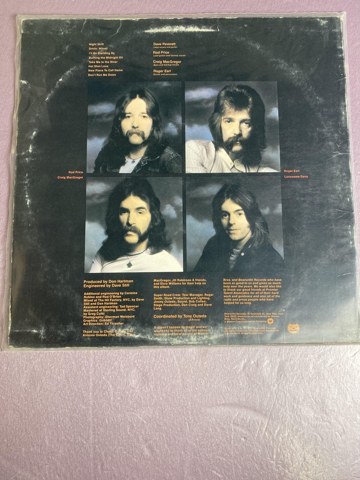 Vintage Foghat Night Shift 12in Black Vinyl LP 1976 Bearsville Blues Hard Rock