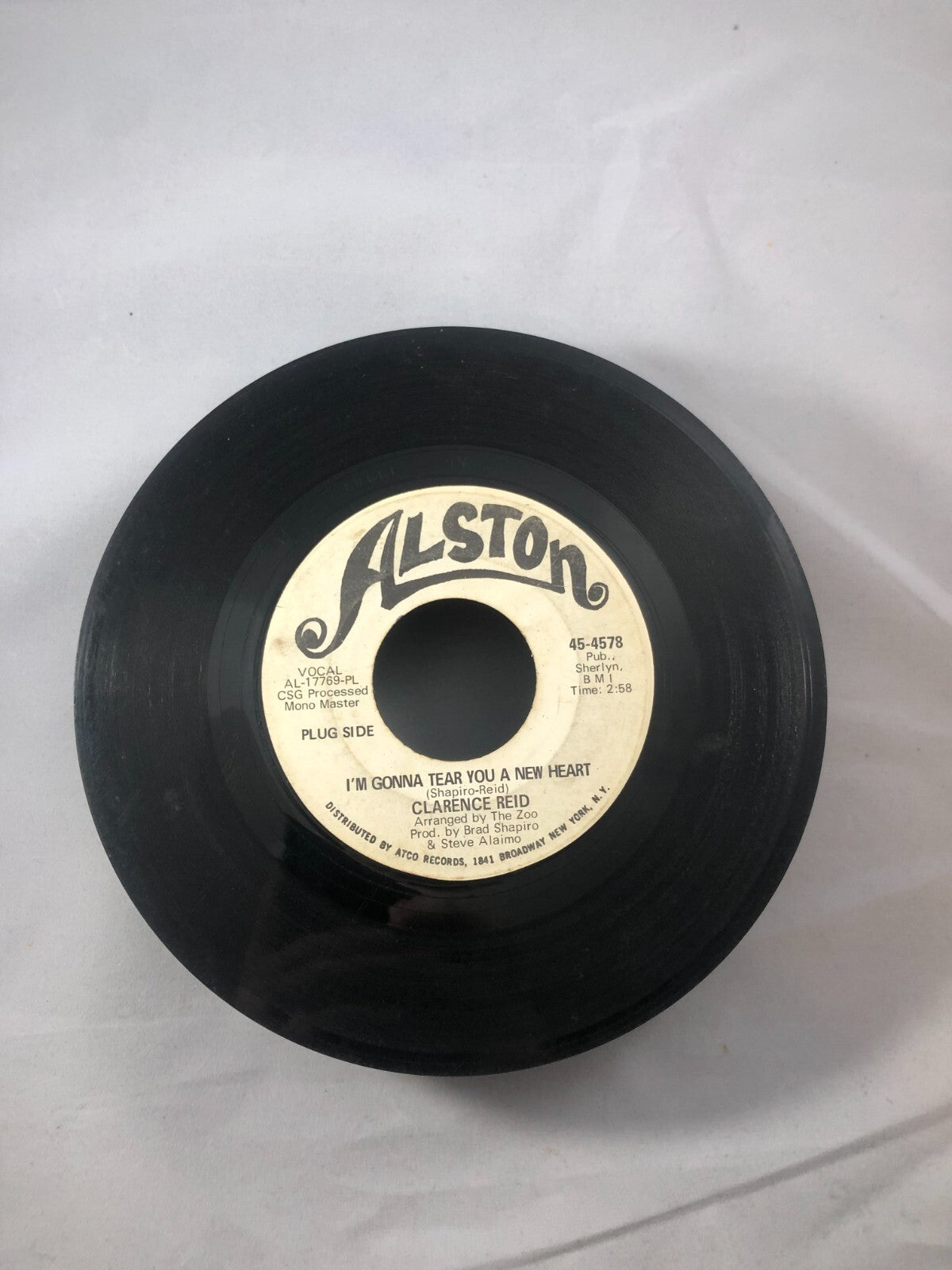 CLARENCE REID I'm Gonna Tear You A New Heart Vinyl 45 G Promo 1969 Soul
