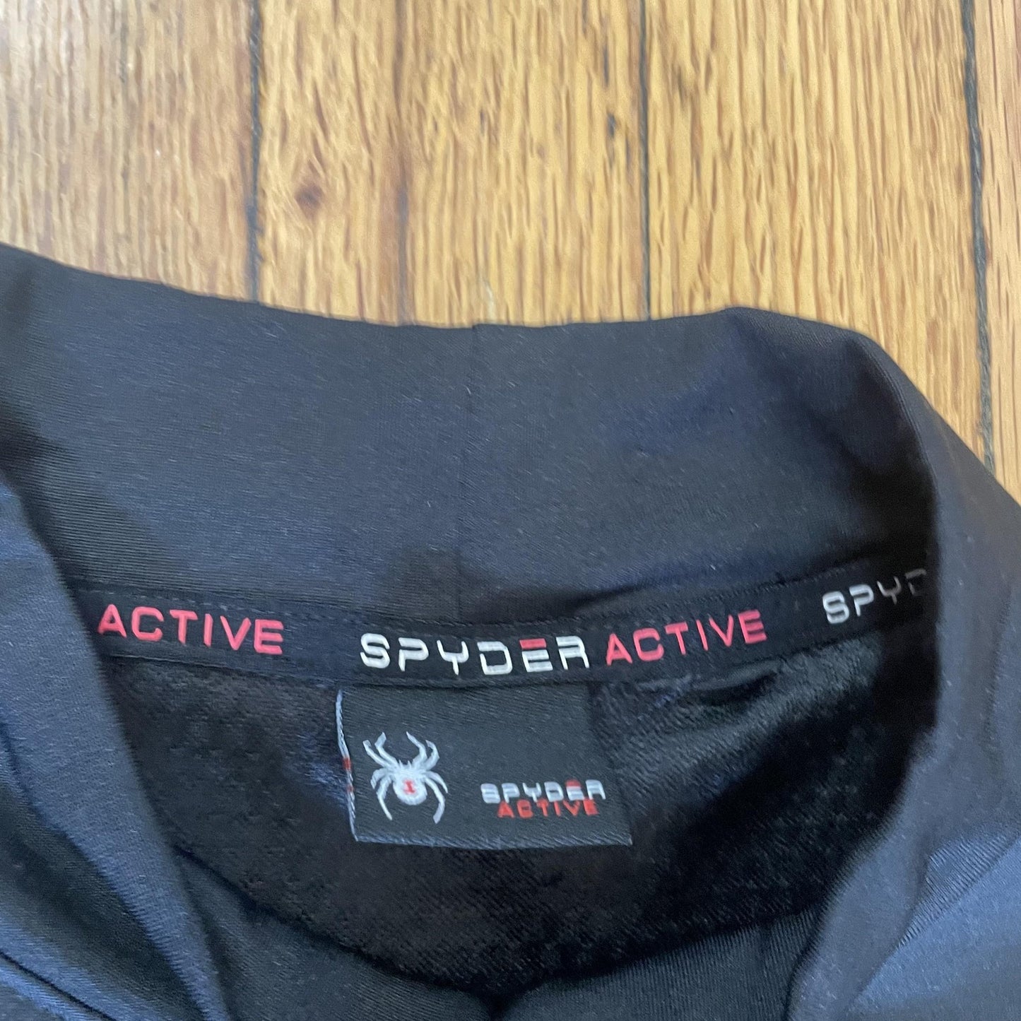 Spyder Active Pullover Mens Large Black Performance Long Sleeve Athletic Shirt