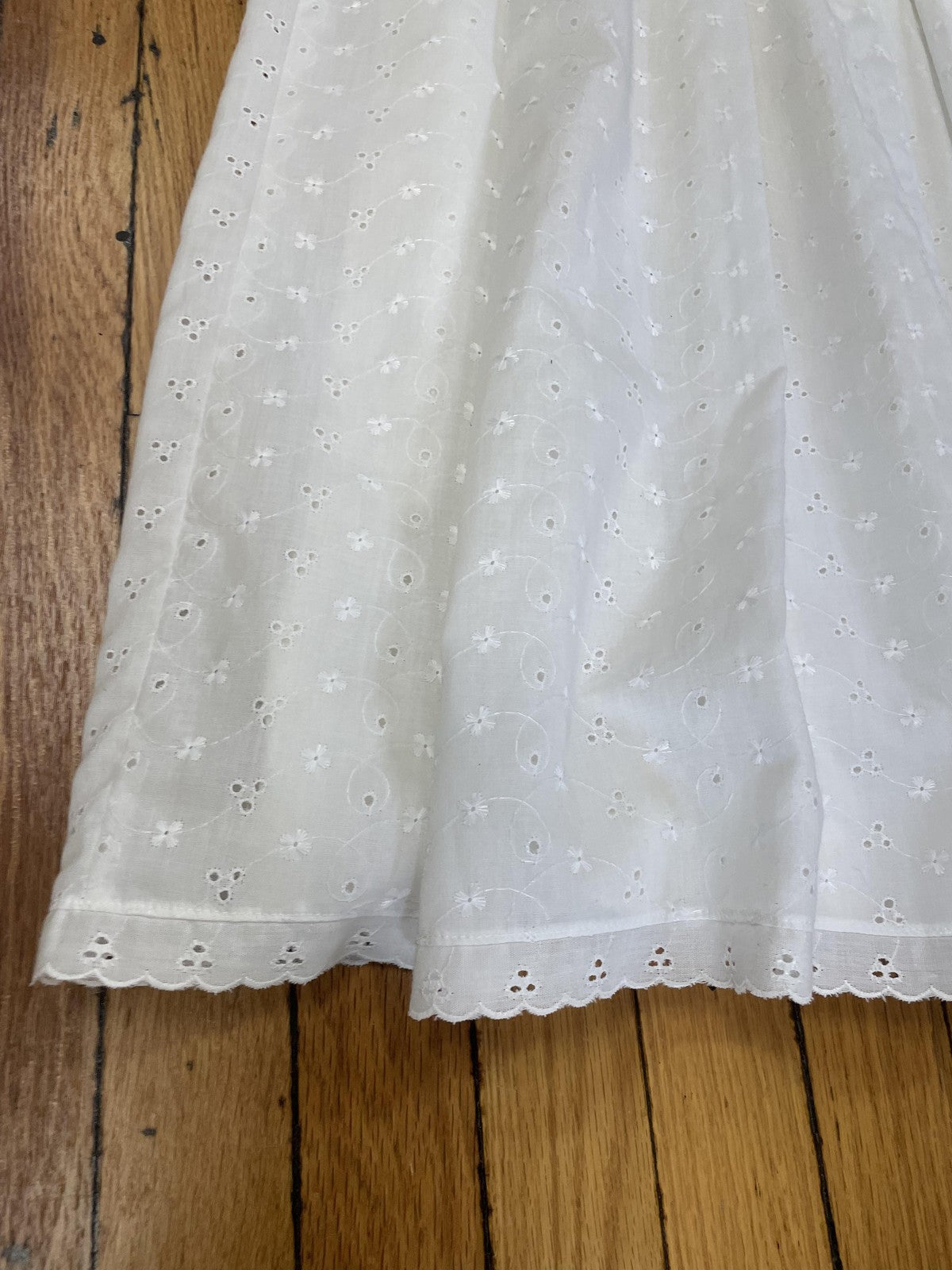 Vintage Gunne Sax Jessica McClintock Dress Womens 7/8 White Eyelet Lace USA