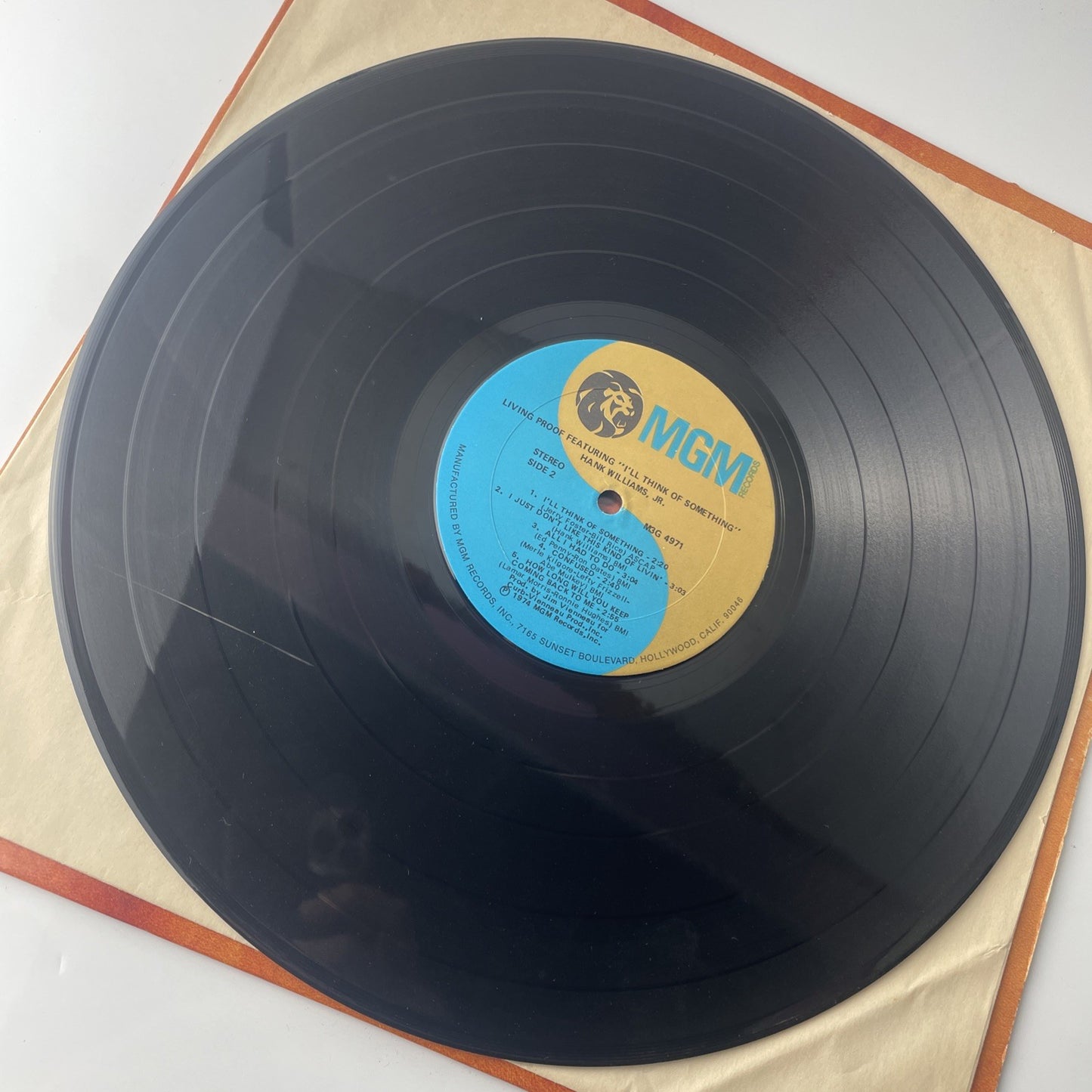Hank Williams Jr. Living Proof LP 1974 MGM M3M-4971 VINYL