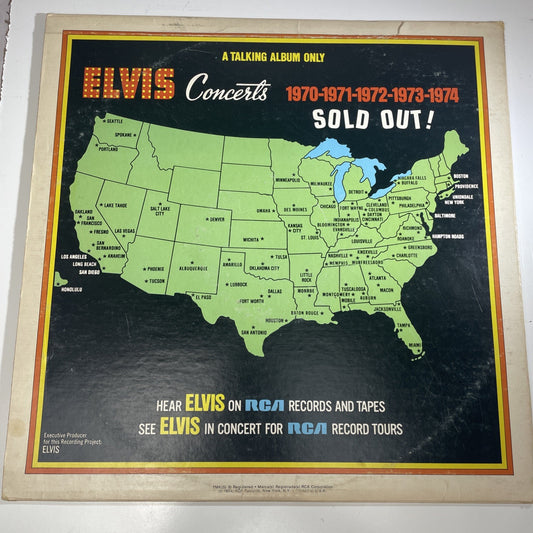 1974 Having Fun With Elvis On Stage Vinyl Record 33 RPM 12" LP OG Inner Sleeve