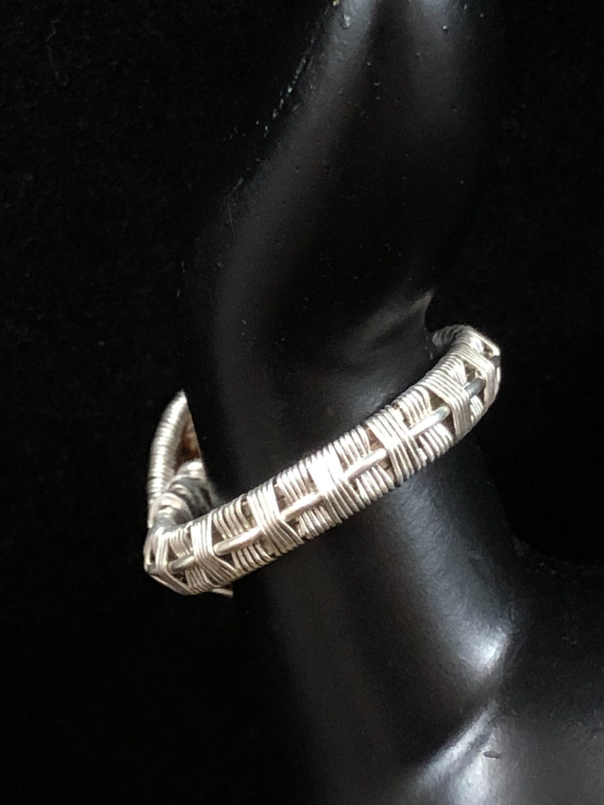 Orange Kyanite Ring in .999 Fine Silver Polished Wire Wrap size 9