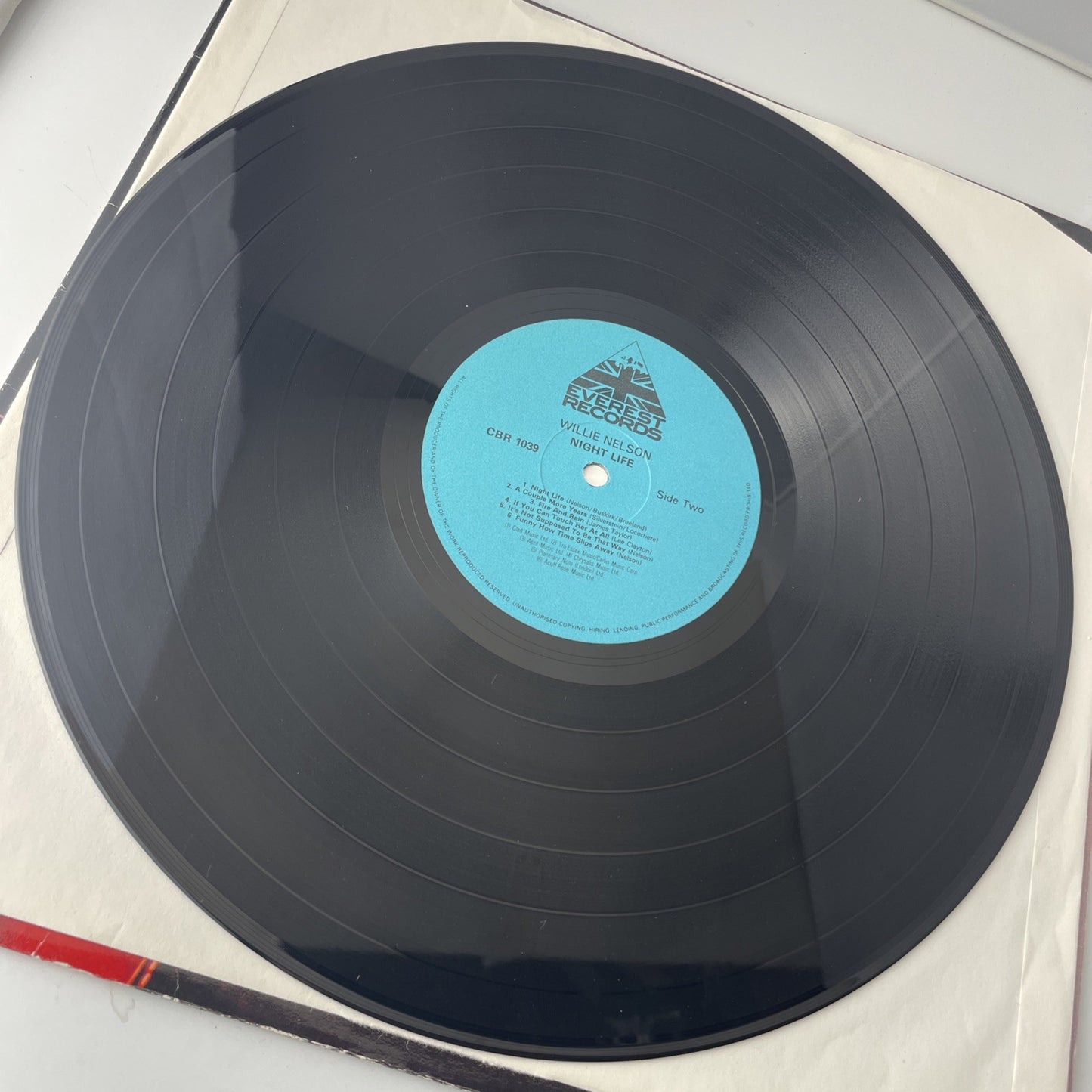 Willie Nelson Night Life (Vinyl LP, 1984 Everest Records CBR 1039) Sleeve Unglue