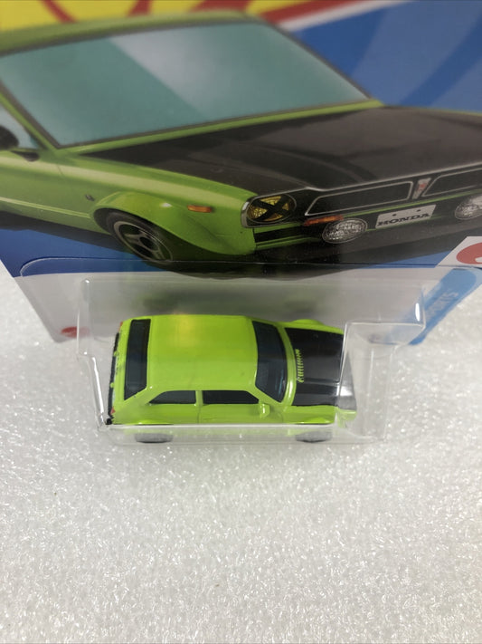 2023 Hot Wheels ‘73 Honda Civic Custom HW J-Imports 8/10 Green 117/250 HTF