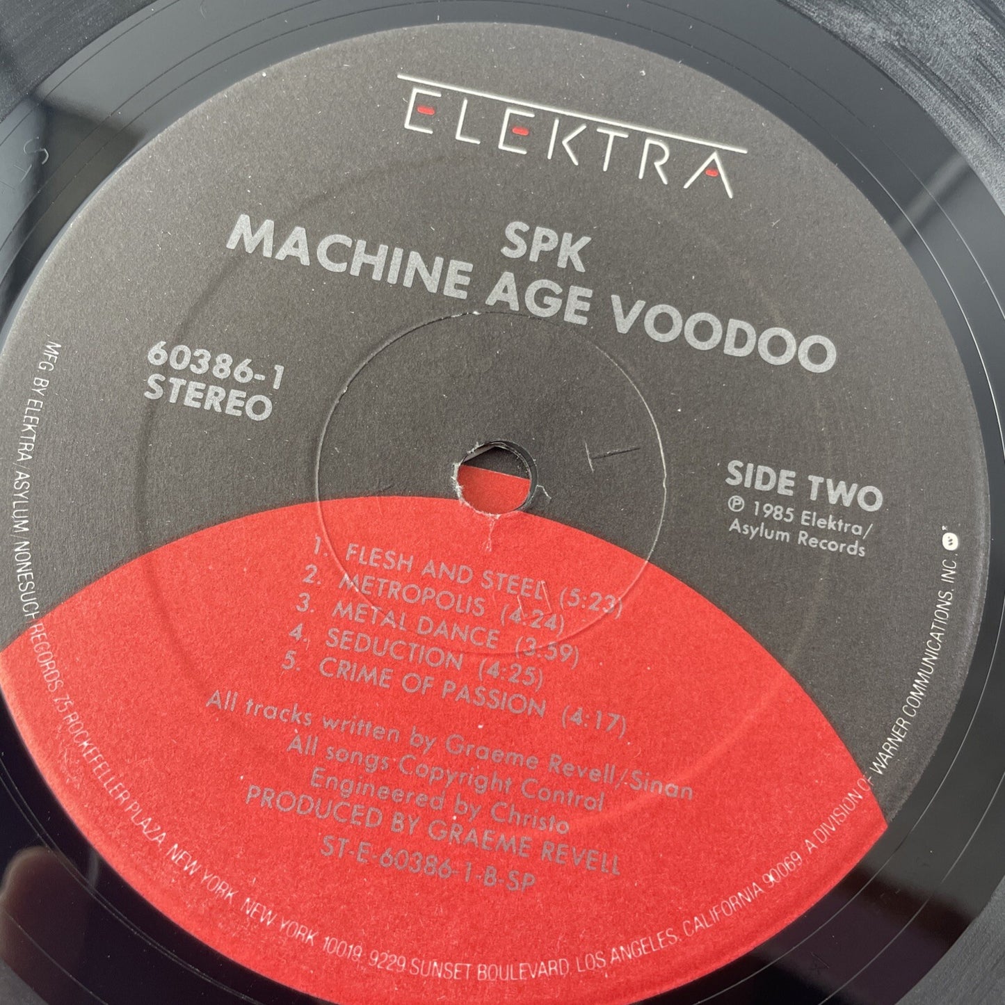 S.P.K. SPK - Machine Age Voodoo LP Vinyl Elektra Records Metal Dance 1985 VG