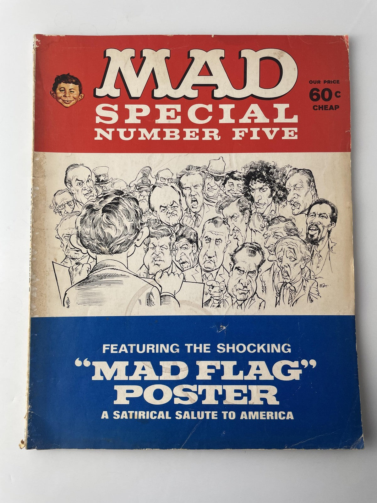 Vintage MAD Special Number Five Magazine 60s Satire Mad Flag Poster Humor Comic