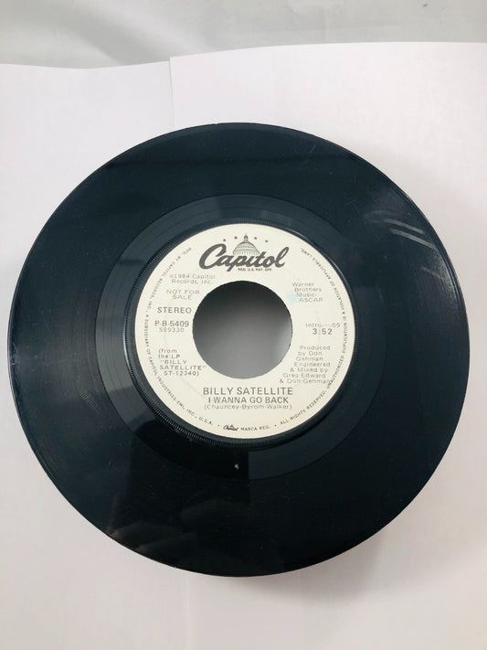 BILLY SATELLITE *DJ COPY* "I WANNA GO BACK" 45 PS G+ Promo vintage record single
