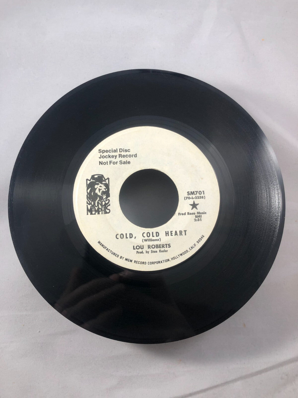 LOU ROBERTS MY LOVE IS STRONGER THAN MY MIND/ COLD HEART WLP PROMO 45 SOUL NM VG