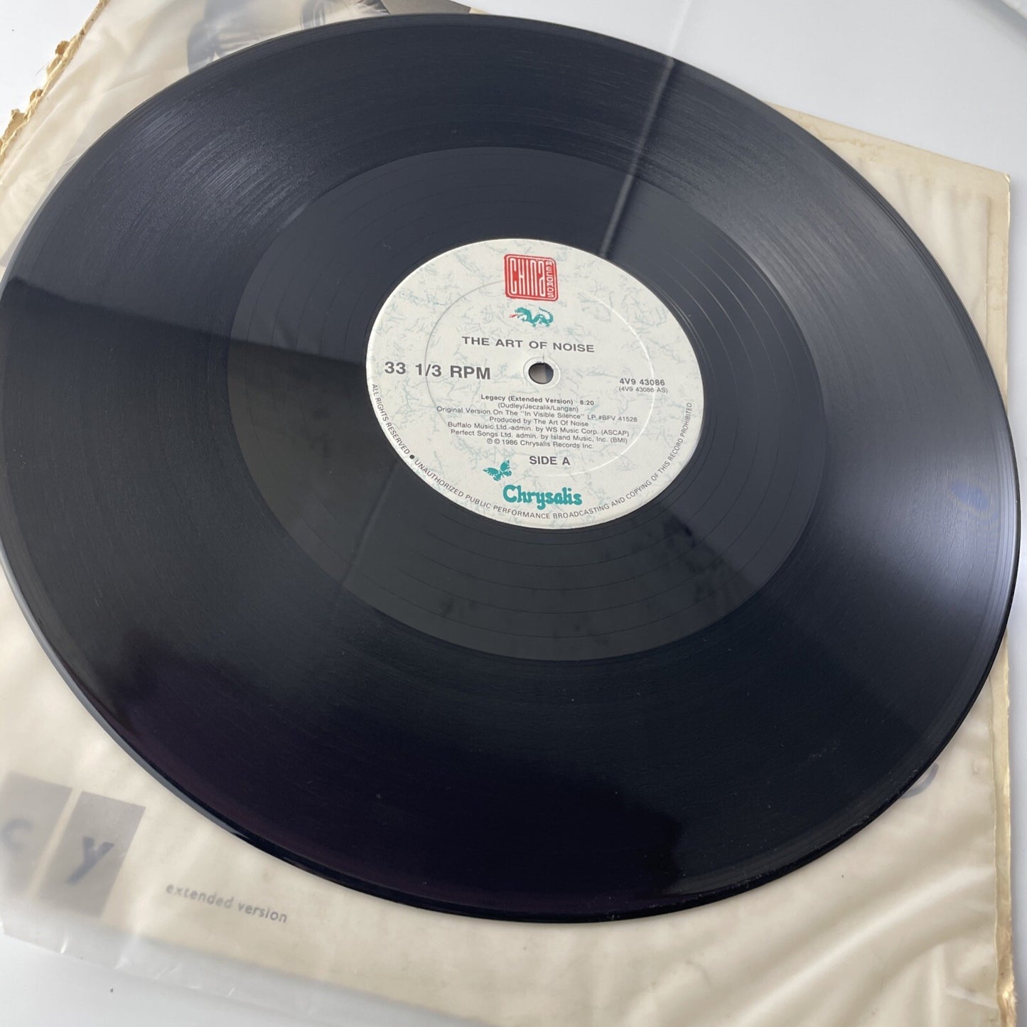 THE ART OF NOISE - LEGACY ORIG 1986 US 12" VINYL MAXI SINGLE