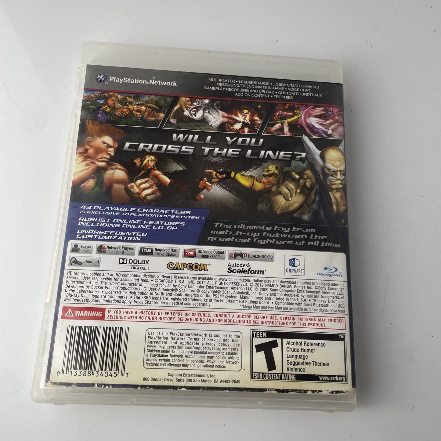 Street Fighter X Tekken - Sony PlayStation 3 No Manual Ps3 Fighting Crossover
