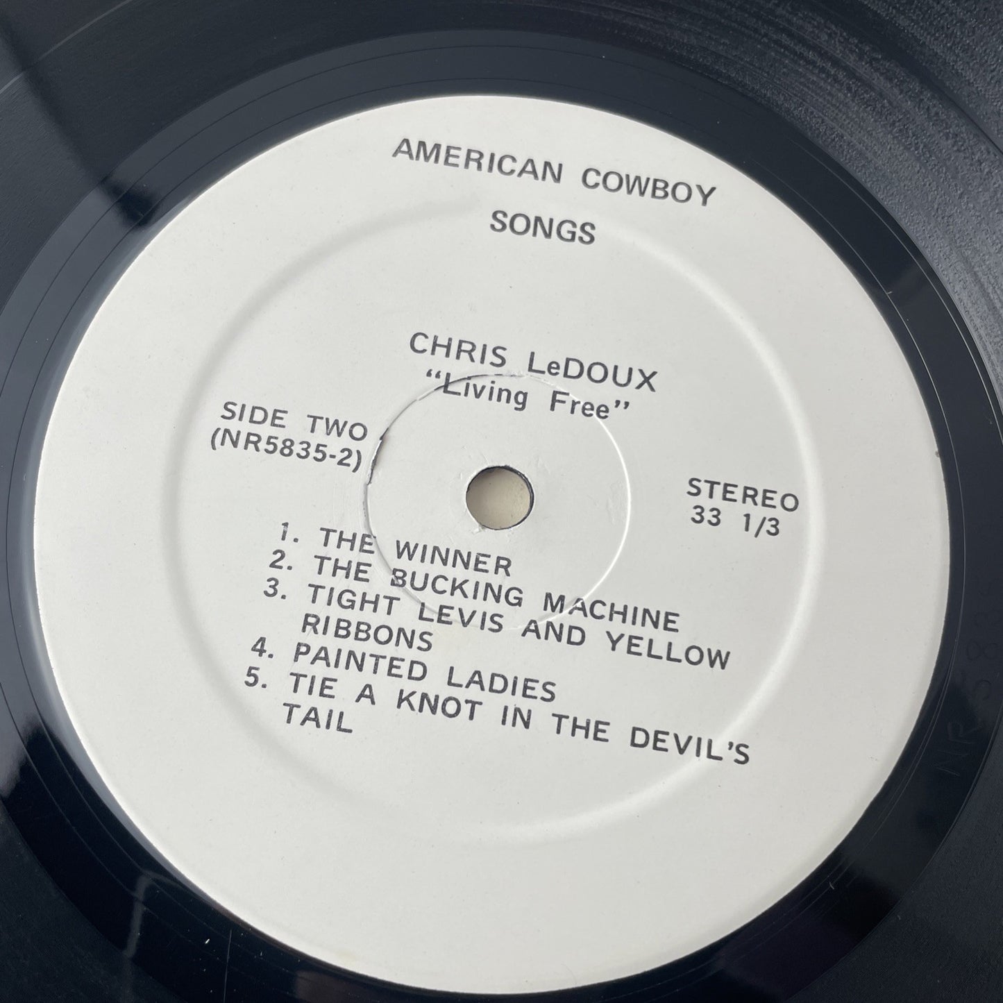 VERY RARE Chris Ledoux-Songs of Living Free Album Vinyl LP Replacement Sleeve