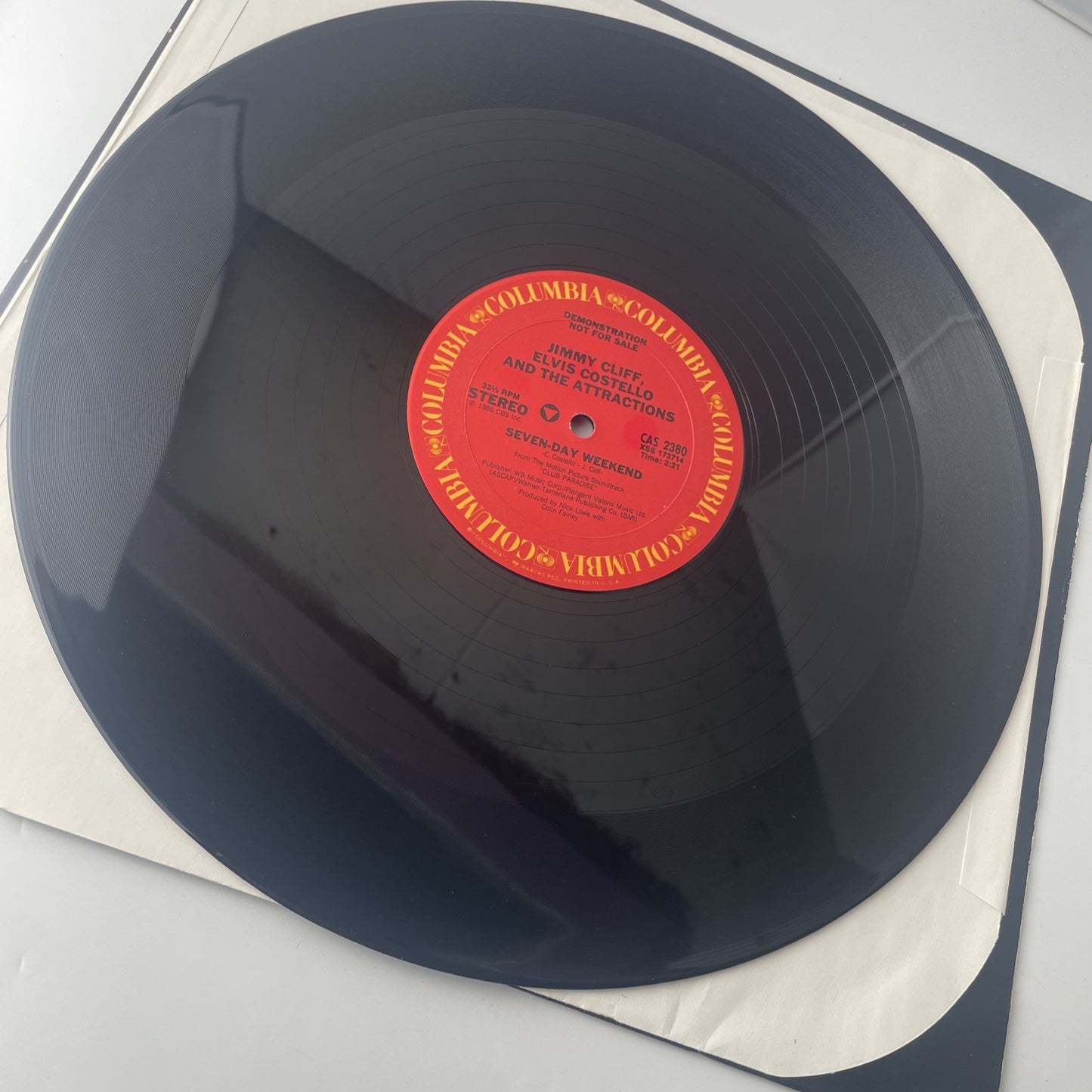 JIMMY CLIFF & ELVIS COSTELLO: seven-day weekend COLUMBIA 12" Single 33 RPM