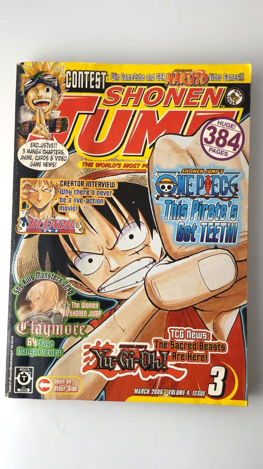Shonen Jump Volume 4 Issue 3 March 2006 Naruto One Piece Yu-Gi-Oh! NO CARD