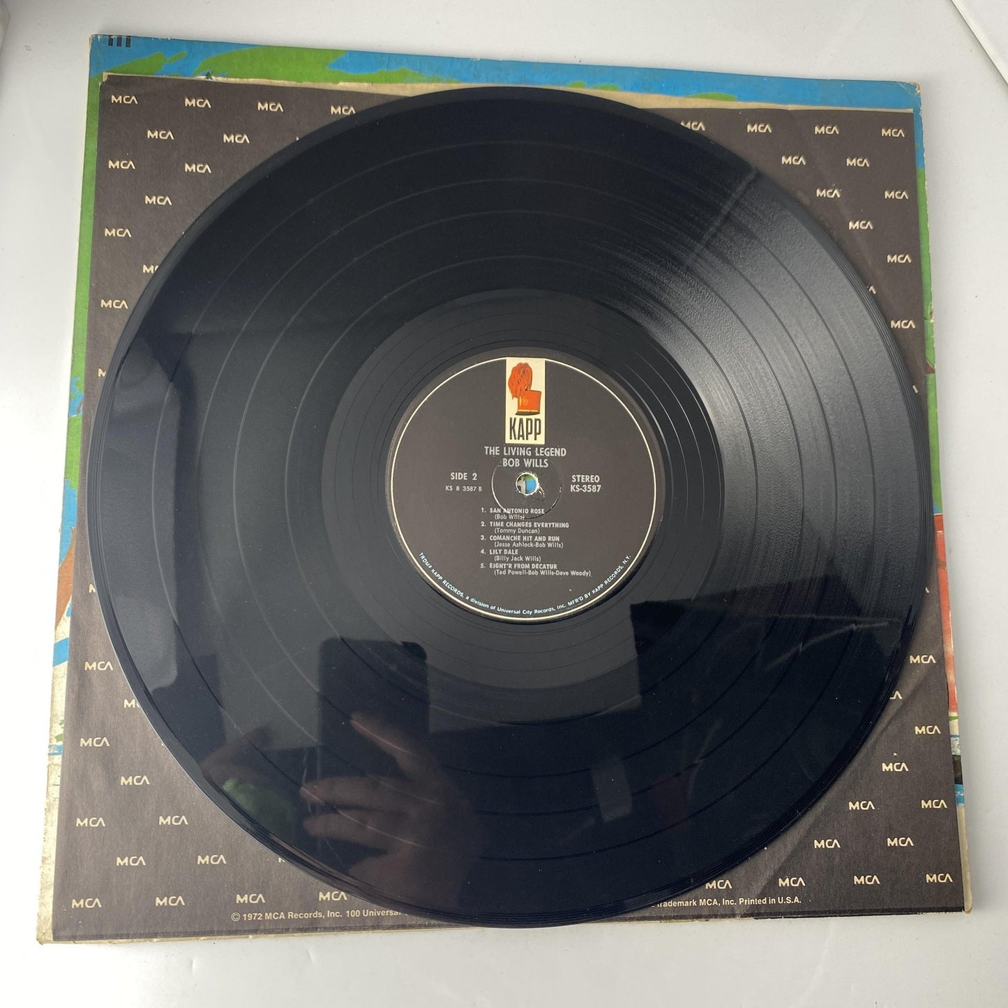 Vintage Bob Wills The Living Legend 12" Black Vinyl LP 1972 Kapp Western Swing