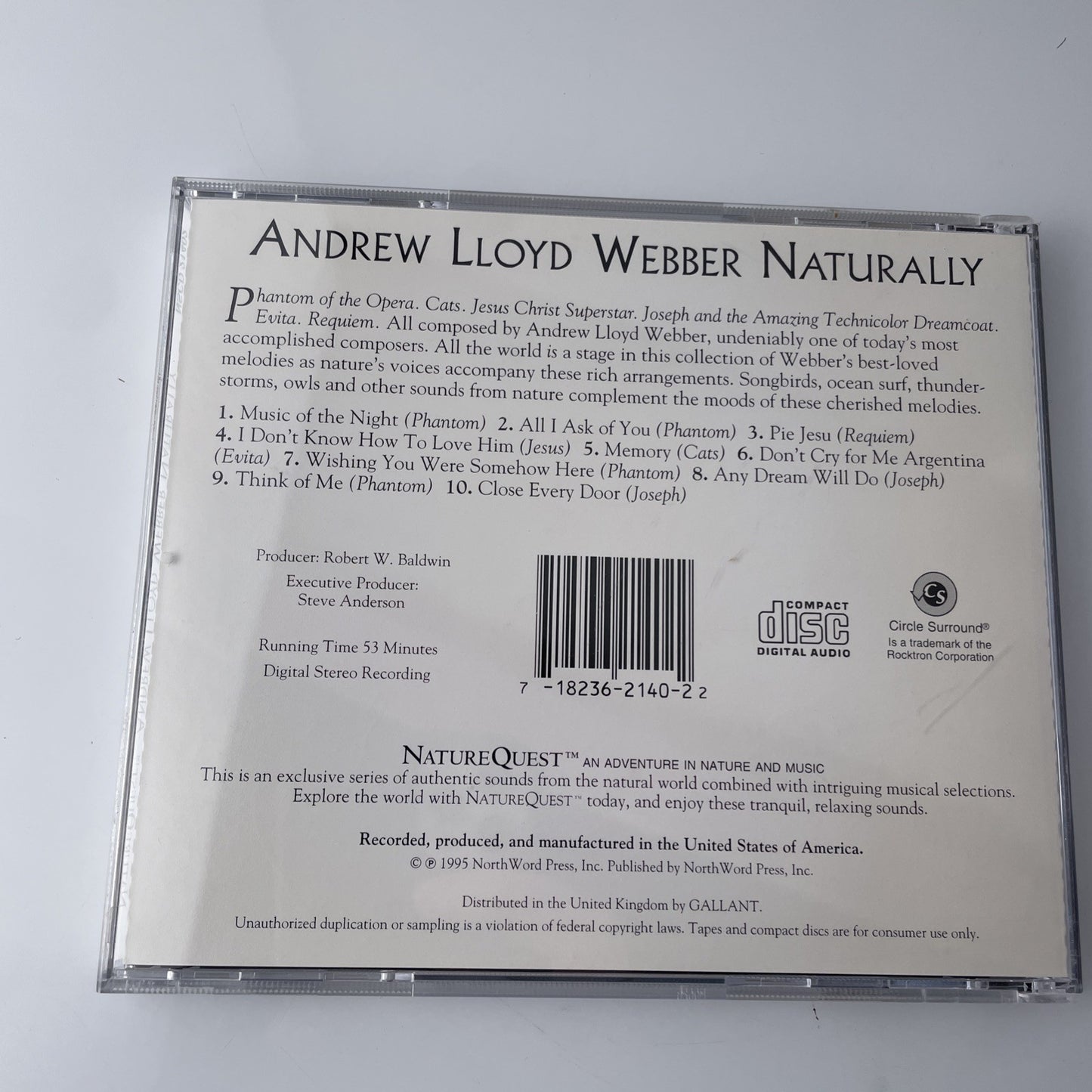 Naturally: Andrew Lloyd Webber (NatureQuest Series) Music Nature Sounds