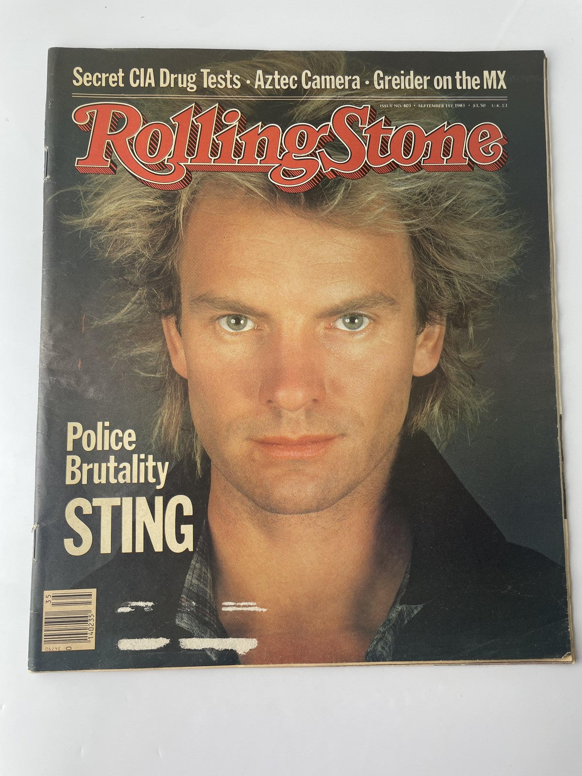 Vintage 1980s Rolling Stone Magazine Police Brutality Cover Back Issue Rock