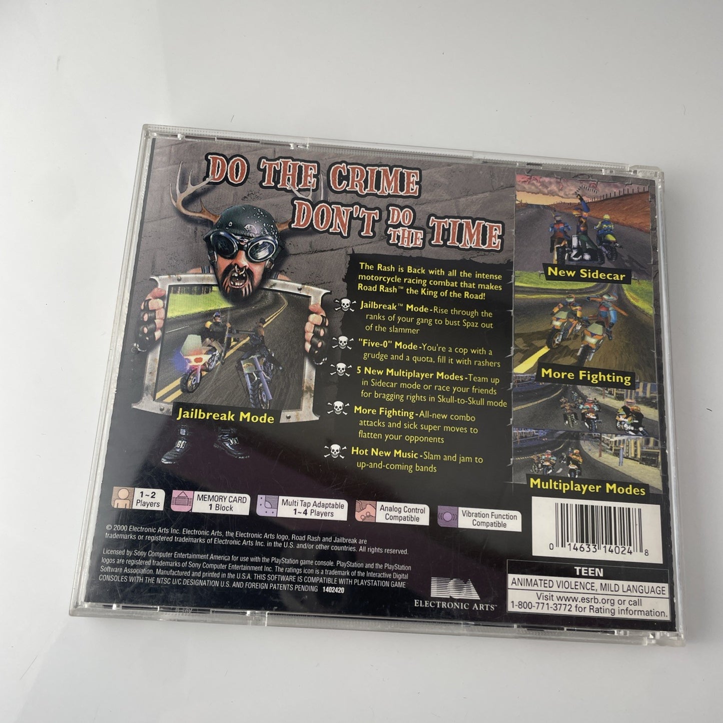 Road Rash Jailbreak PlayStation 1, 2000 Electronic Arts With Manual