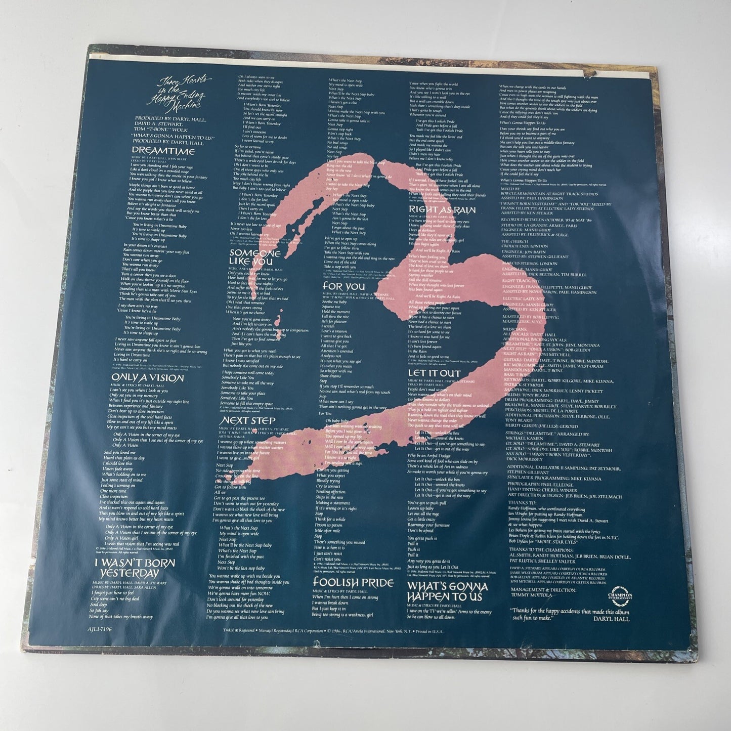 Vintage Daryl.Hall Three Hearts In The Happy Ending Machine Vinyl 1986