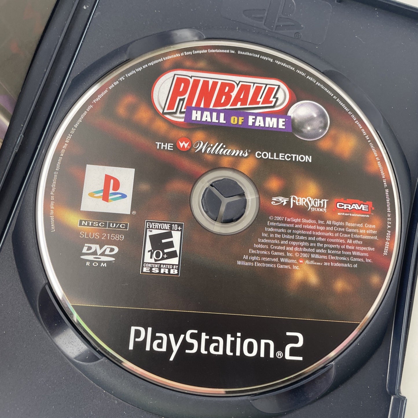 Pinball Hall of Fame: The Williams Collection (Sony PlayStation 2, 2008) Vg Disc