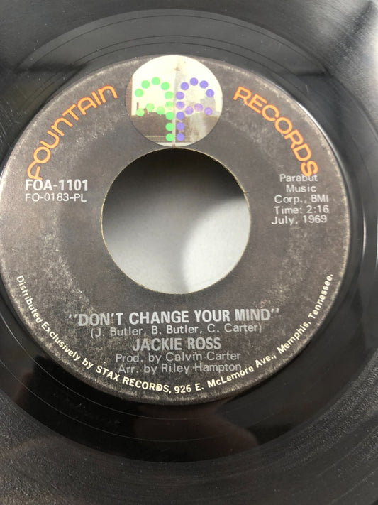 Jackie Ross – Don't Change Your Mind / Who Could Be Loving You 45 RPM RECORD G