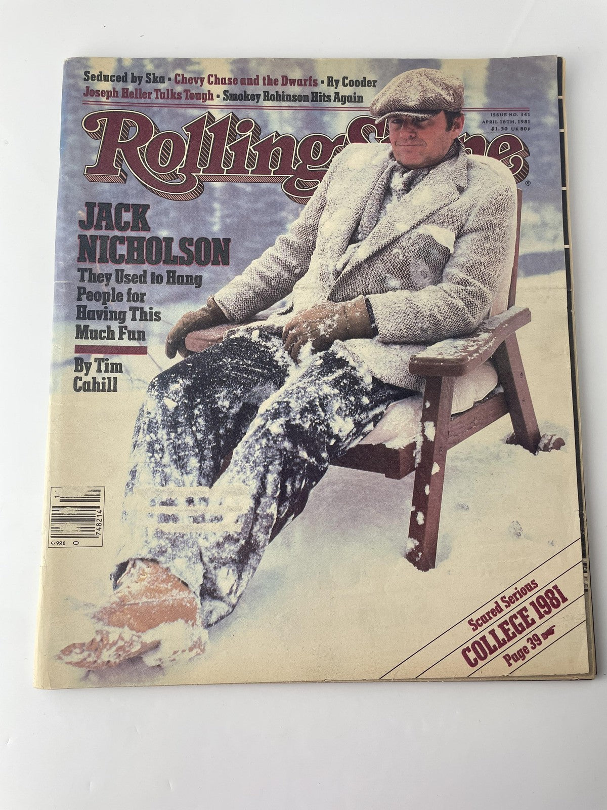 Vintage 1981 Rolling Stone Magazine Jack Nicholson Cover College Issue Marlboro