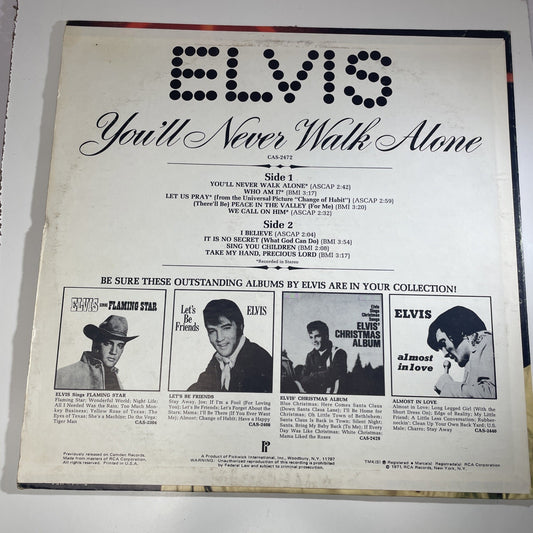 Elvis, You'll never walk alone 1971 vinyl LP Pickwick Camden CAS2472