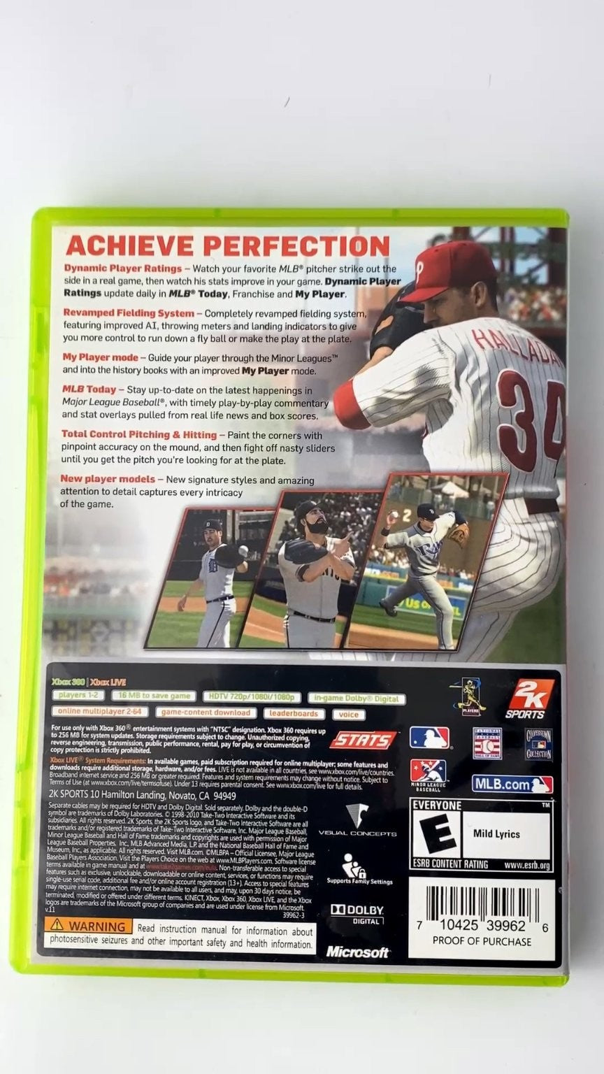 Major League Baseball 2K11 Xbox 360 Video Game MLB Multiplayer