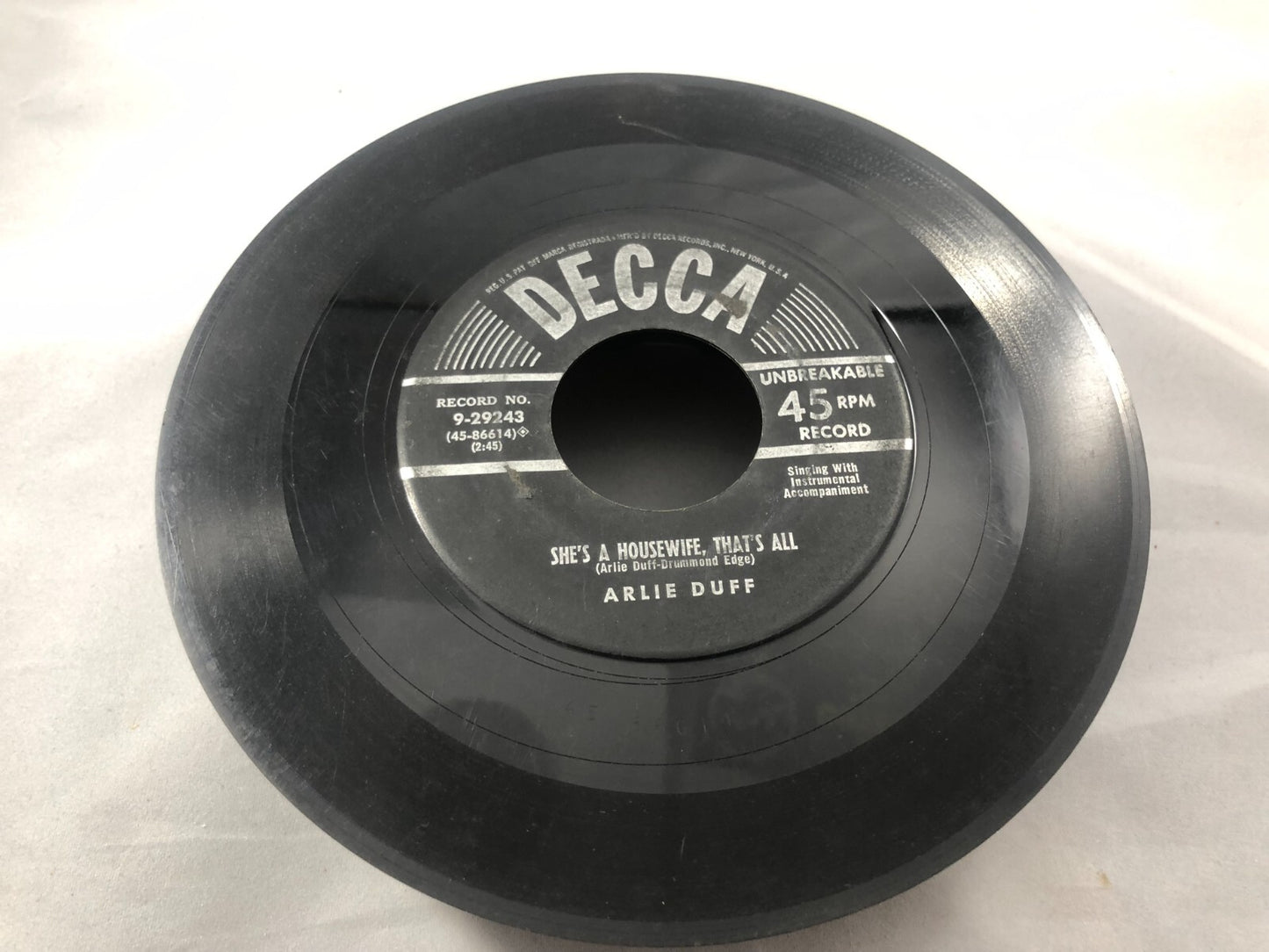 '54 Hillbilly Bopper 45 ARLIE DUFF Courtin' In The Rain DECCA G