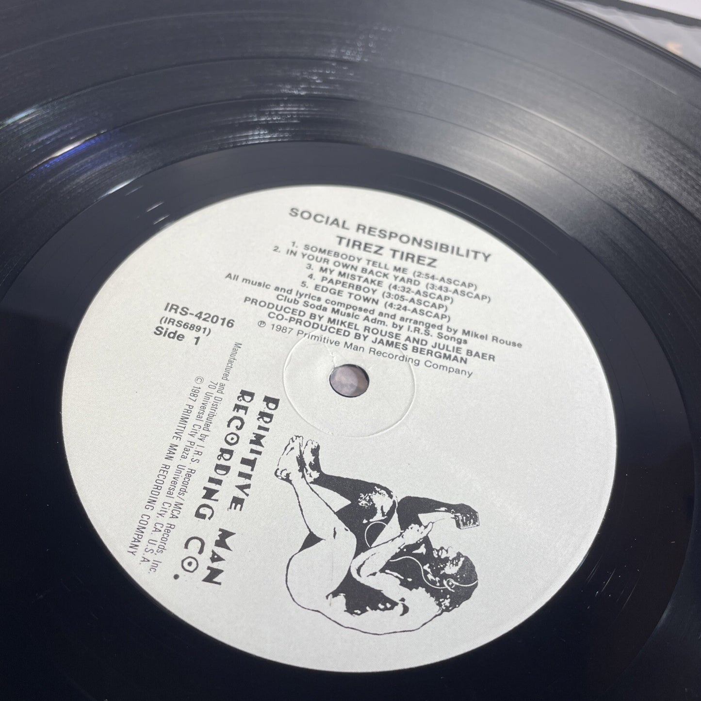 (Promo) Tirez Tirez – Social Responsibility LP 1987 Primitive Man – IRS 42016 VG