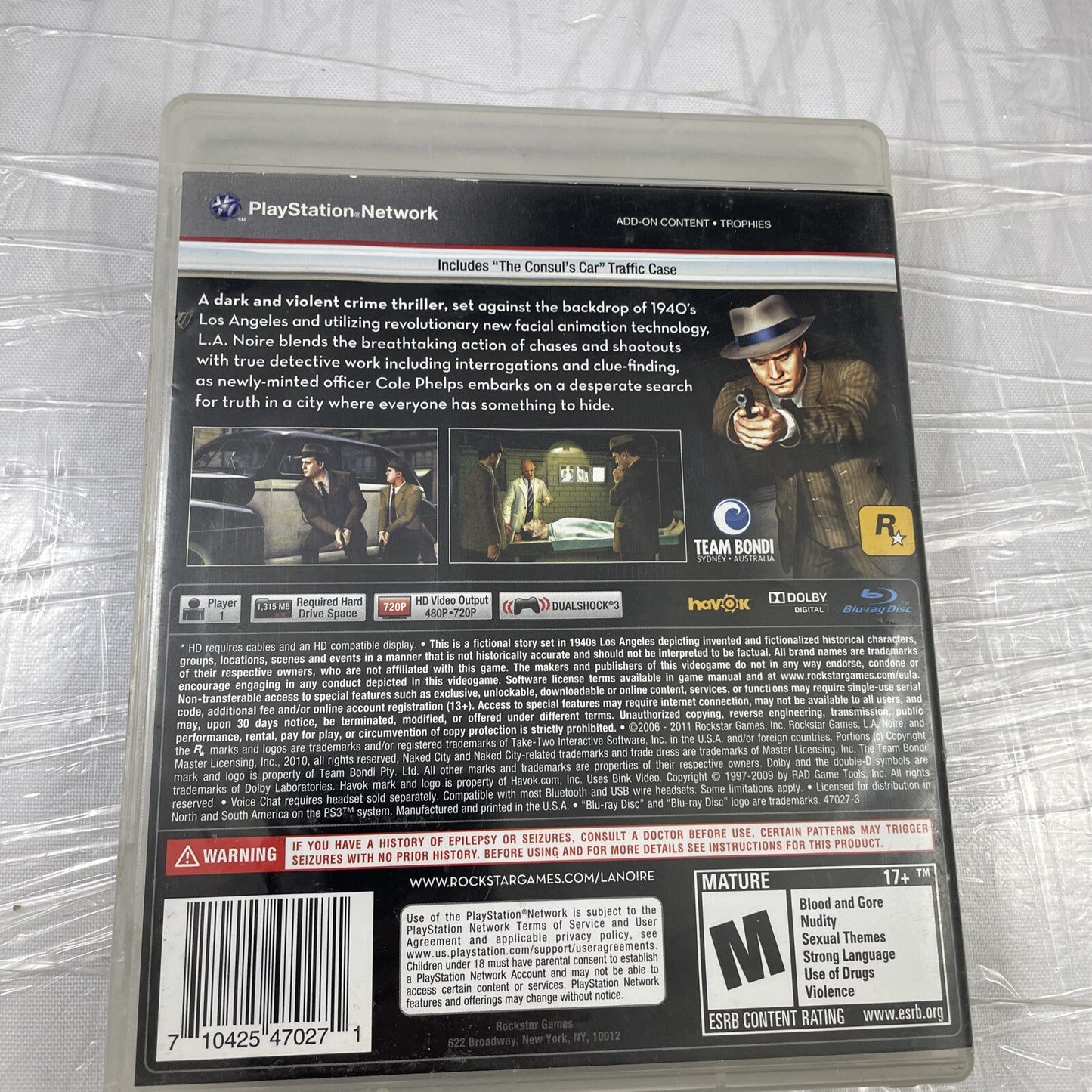 L.A. Noire (PlayStation 3/PS3), Complete with Manual, Inserts See Pics!