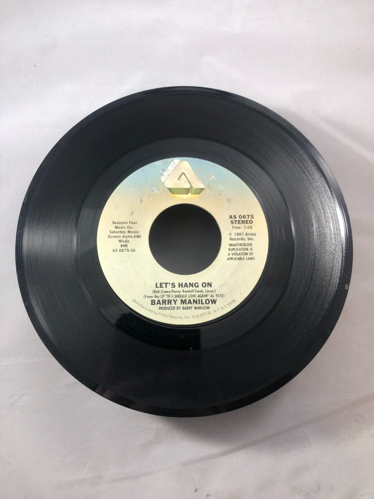 Barry Manilow 45 Let's Hang On / No Other Love VG see pics