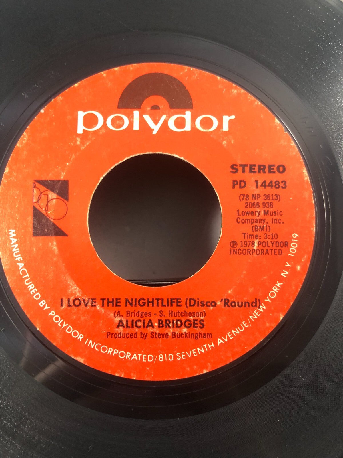 ALICIA BRIDGES I LOVE THE NIGHTLIFE/SELF APPLAUSE (VG) PD-14483 45 RECORD VG