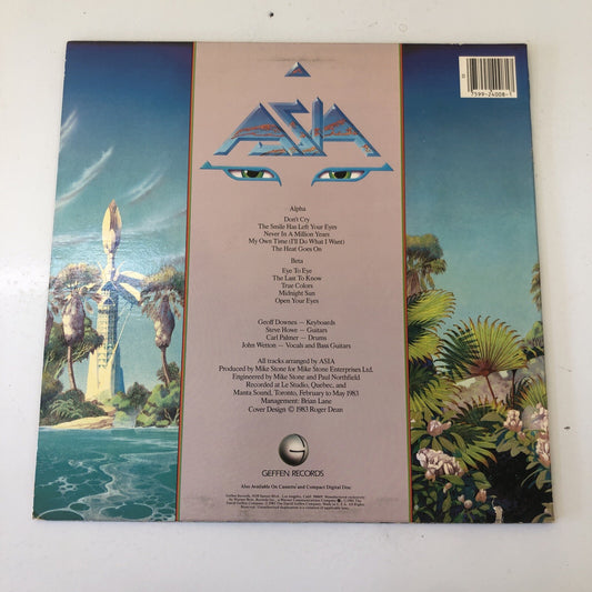 Alpha by Asia (VINYL LP) 1983 Geffen GHS-4008 80s Pop Rock VG+