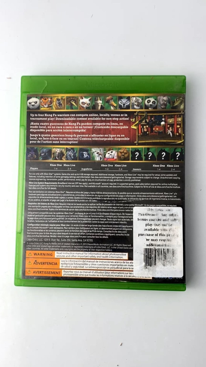 Kung Fu Panda Showdown of Legendary Legends Xbox One Video Game Multiplayer