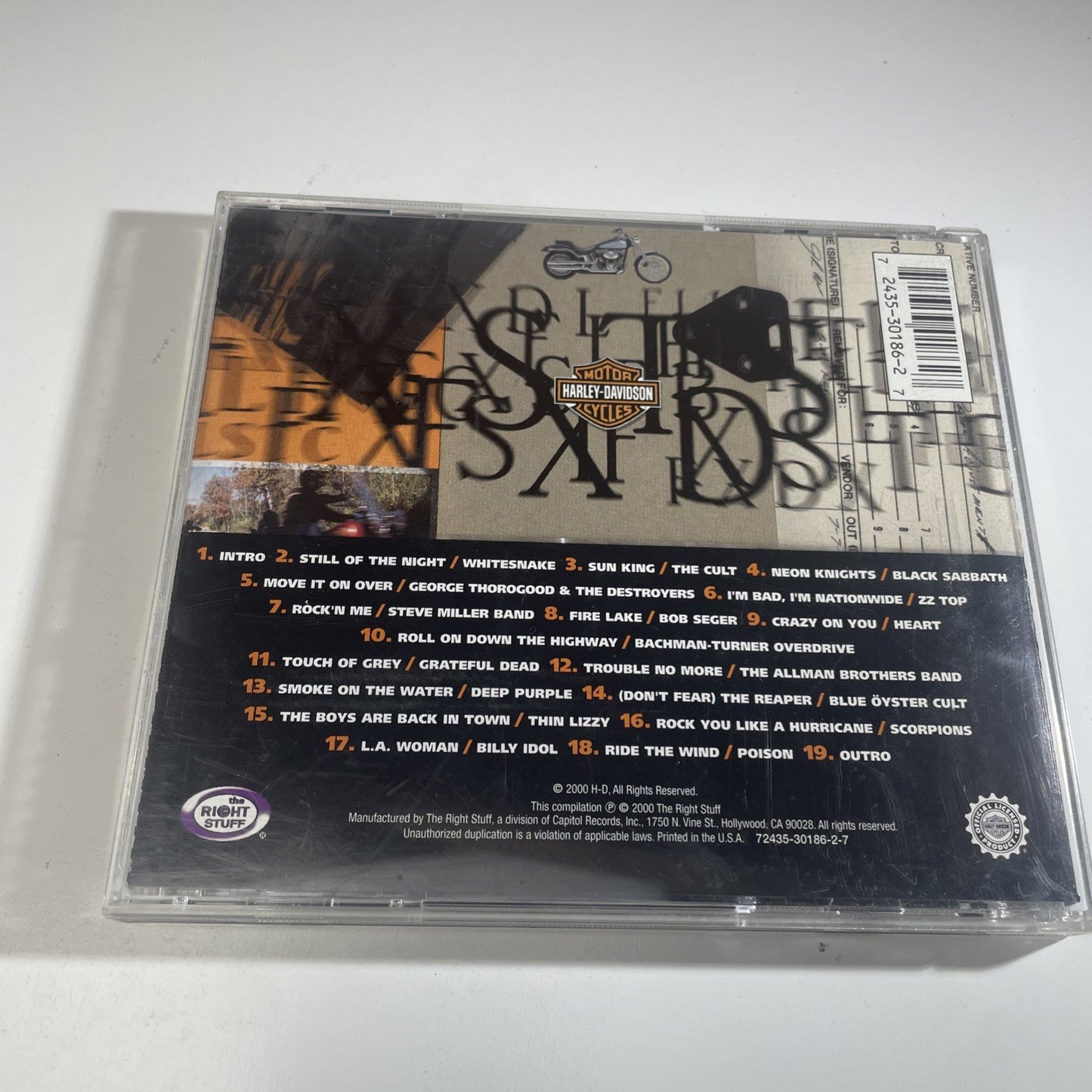 Harley Davidson Legendary Road Songs Cd Biker Music Compilation Rare