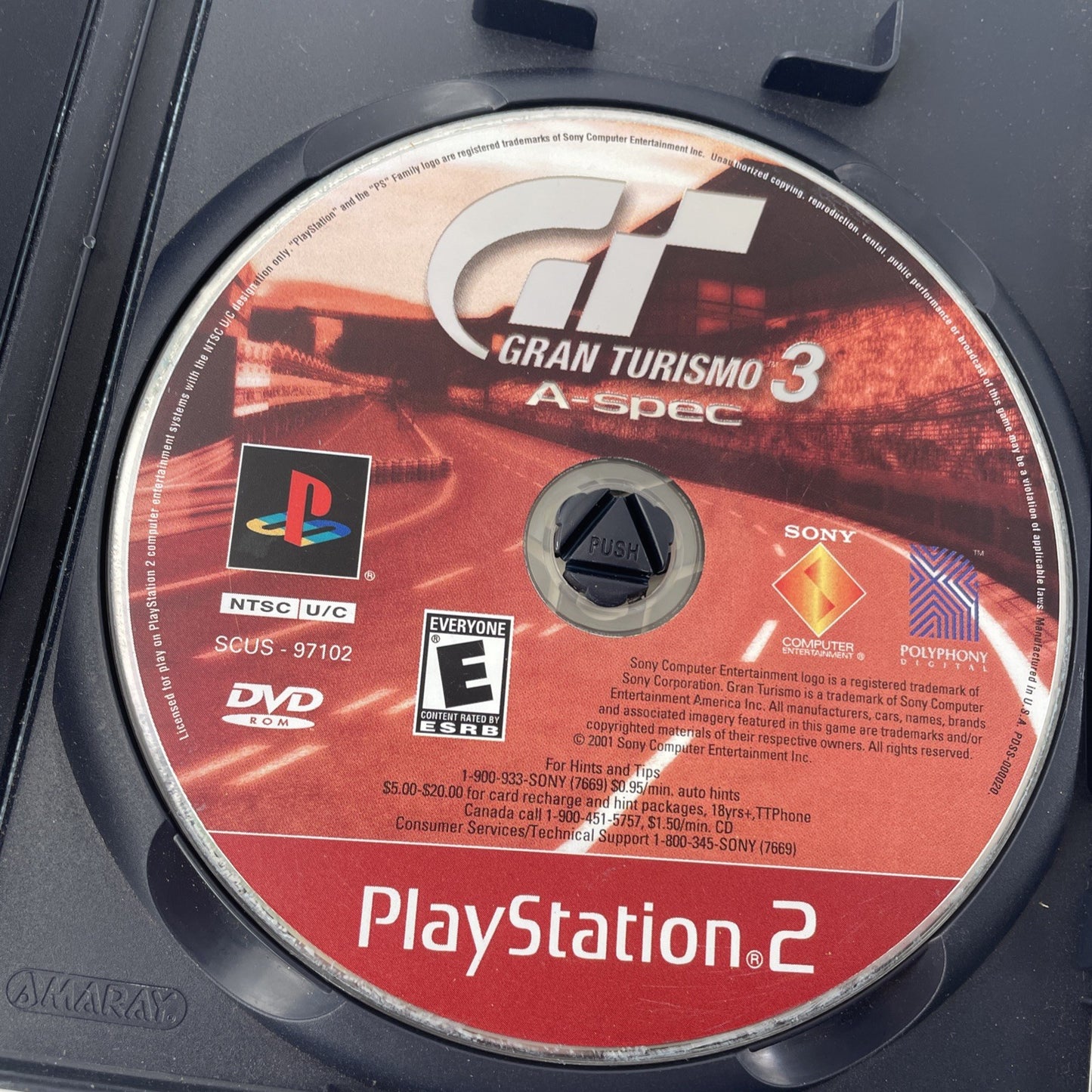 Gran Turismo 3 A Spec (Sony PlayStation 2, PS2, 2001) No Manual Eb Games Sticker