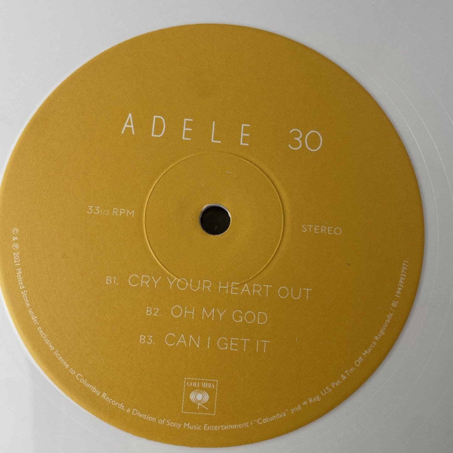 ADELE 30 Double L.P **EXCLUSIVE WHITE VINYL** VG+ In Shrink Wrap